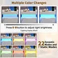 thumbnail image 3 of NEGYLIM Bedside Table, Nightstand with Multi-Color LED Light Strip, Quiet Drawers, 3 Drawers, Small Space Solution, Bedroom End Tables, White, 3 of 13