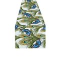 thumbnail image 3 of MYPOP Beautiful Peacock Feather Table Runner Placemat 16x72 inches, Summer Butterfly Tablecloth for Office Kitchen Dining Wedding Party Home Decor, 3 of 6