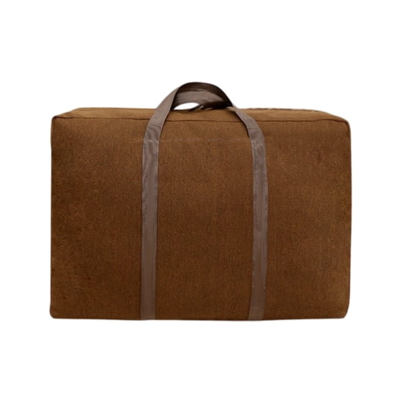 Large Canvas Storage Bag | Waterproof Woven Organizer | 70x22x50cm (27.5x8.6x19.6in) | Heavy-Duty Moving & Travel Bag | Brown/Green | 1PC