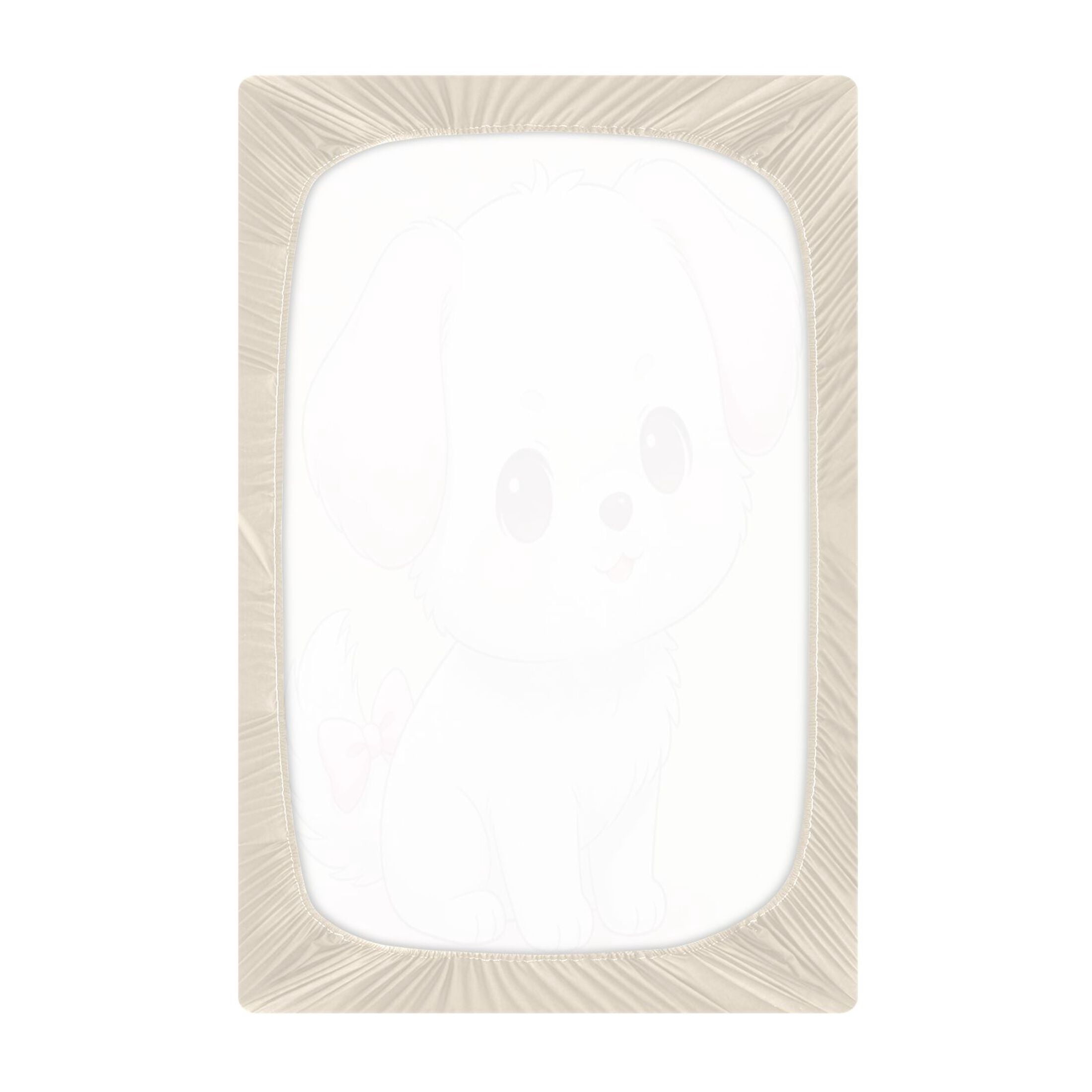 Baby Essentials 52”x 28”- Standard Cotton-like Modal Elastic- Cute White Dog Design Crib Sheets for Newborns and Toddlers