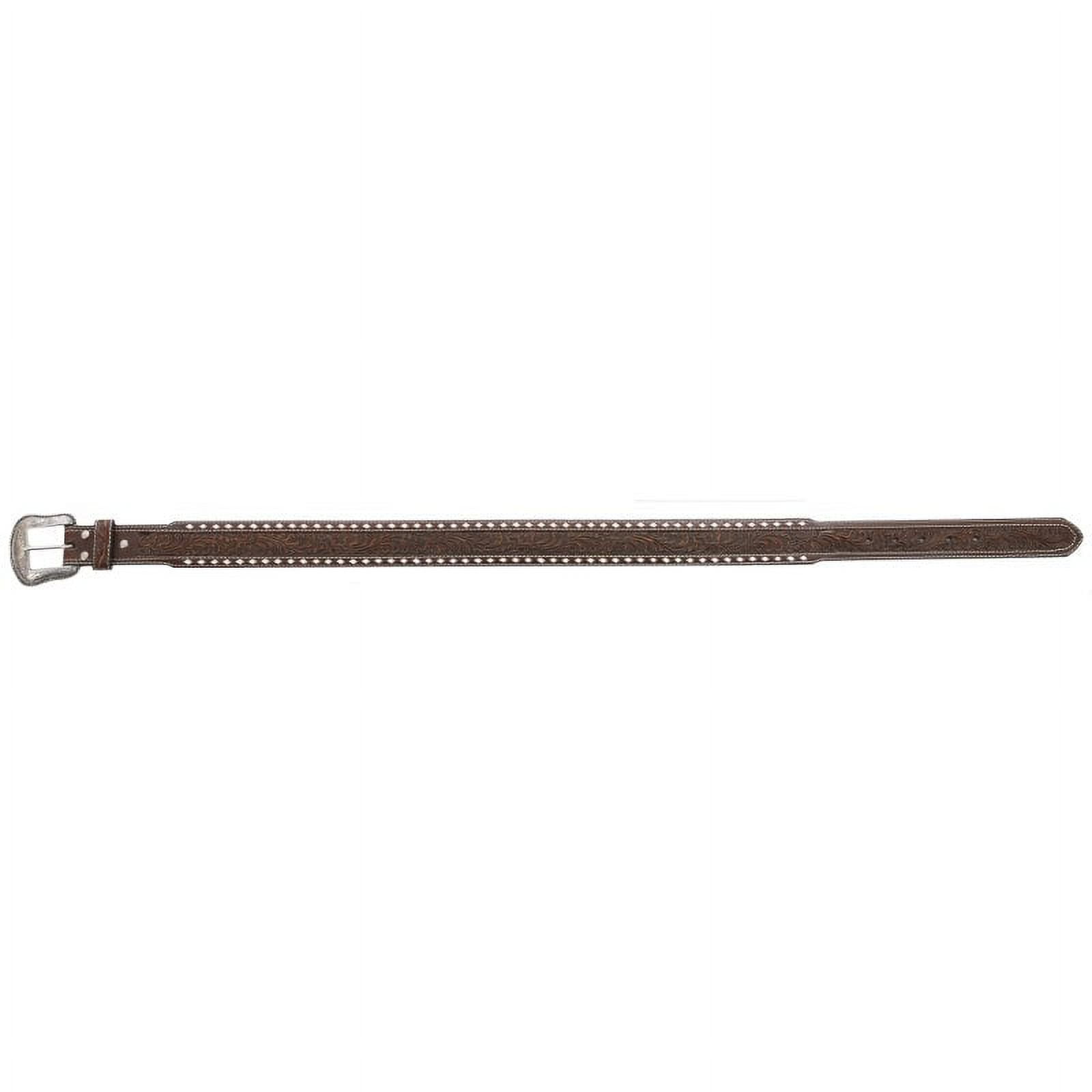 Women's Brown Belt with Floral Overlay