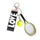 thumbnail image 3 of Llavero con forma de raqueta de tenis, regalo para madres, mujeres, hombres, amantes, cartera o coche. Verde negro, 3 of 9