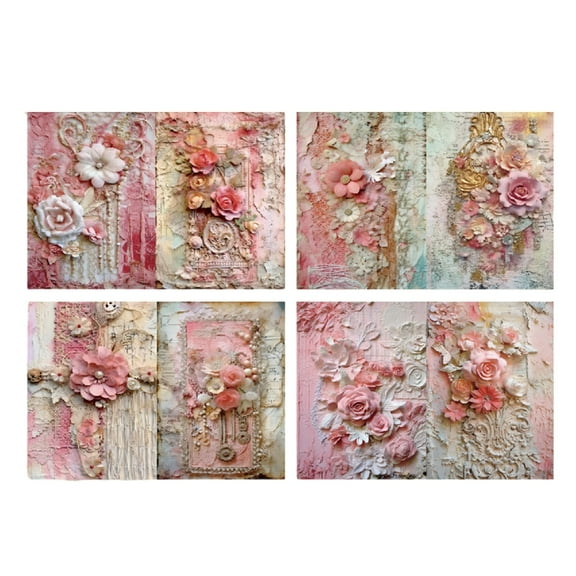 Jesscasday 8 Sheets A 5 Flowers Paper Scrapbook Paper Stationery Paper Decorative Paper for Craft Scrapbooking Album Decoration