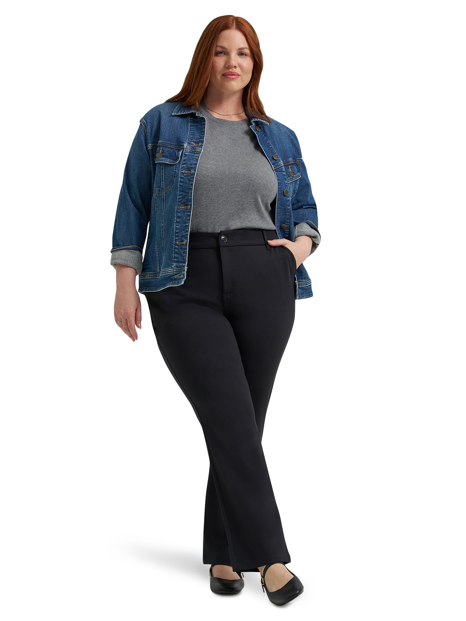 Lee® Women's Plus Regular Fit Straight Knit Pant, Sizes 14-26