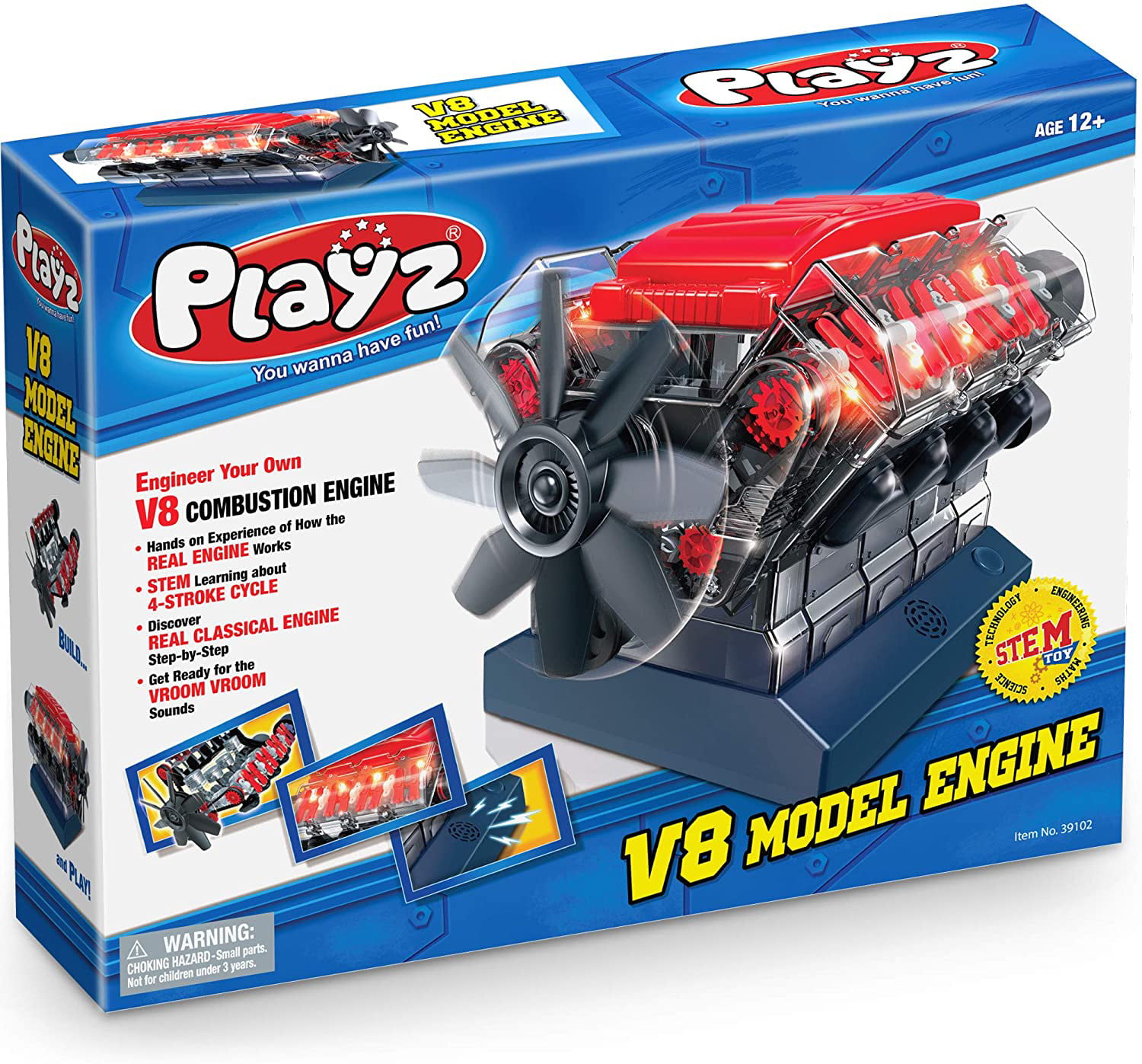 Playz V8 Combustion Engine Model Building Toy Kit for sale online 