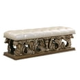 thumbnail image 5 of Constantine Bench in Synthetic Leather, Light Gold, Brown & Gold Finish, 5 of 5