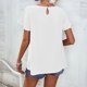 thumbnail image 5 of Moda mujer verano Casual cuello redondo manga corta con volantes Color sólido Tops blusa Fridja hjk936, 5 of 6