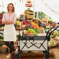 thumbnail image 4 of Olurrisa Multi-Functional Push-Pull Folding Wagon Cart with Rotating Handle & 360° All-Terrain Wheels – Heavy-Duty, Adjustable Design, 4 of 8