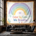 thumbnail image 6 of Rainbow Breathing Typography with Clouds and Heart, Calming Illustration for Kids, Mindfulness Wall Decor, Back to School Gift, Tapestry Wall Hanging for Classroom and Playroom, 6 of 7