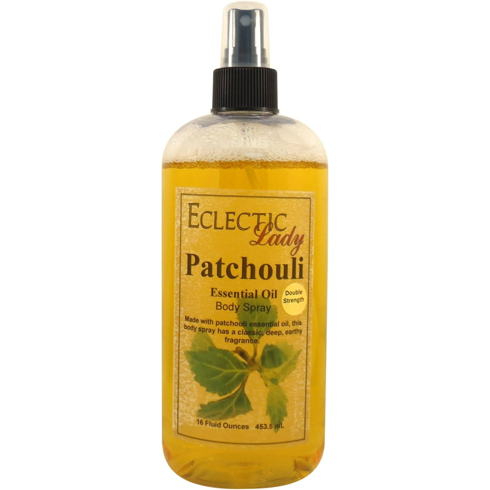 Patchouli Essential Oil Body Spray (Double Strength), 16 ounces