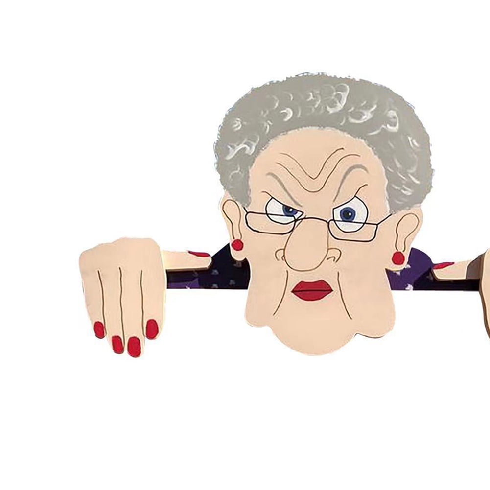 Akerlok Garden Illustration Fence Decoration Wood Old Man/Lady Yard Art