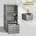 thumbnail image 2 of Homall Outdoor Rattan Storage Cabinet Patio Furniture Outside Vertical Storage Cabinet with Adjustable Shelves, Gray, 2 of 7