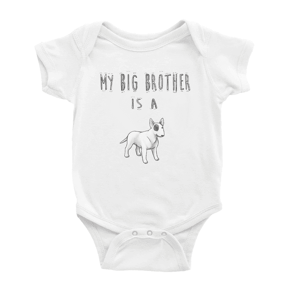 Mon Grand Frère Est un Bull Terrier Chien Drôle Vêtements pour Bébé Cache-Couches Garçon Fille Unisexe