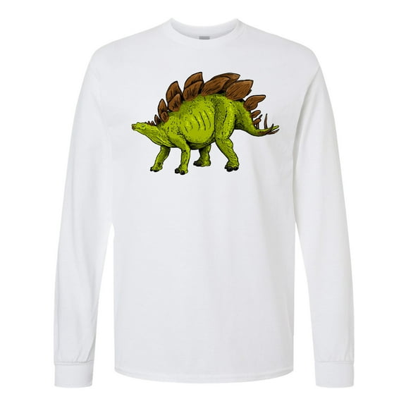 Inktastic Smiling Stegosaurus Long Sleeve T-Shirt