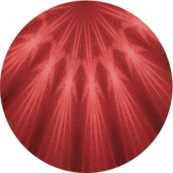 Ahgly Company Machine Washable Indoor Round Transitional Red Area Rugs, 7' Round