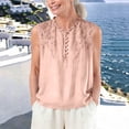 thumbnail image 2 of Embroidered Tops for Women Summer Casual Sleeveless V Neck Tank Top Lightweight Button up Loose Fit Blouse for Daily Wear, 2 of 6