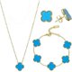 thumbnail image 1 of Lucky Clover Sets Necklace Pendant Earrings Bracelet For Women Girls 19k Gold Plated Charm Cute Jewelry Womens Girls Gift, 1 of 5