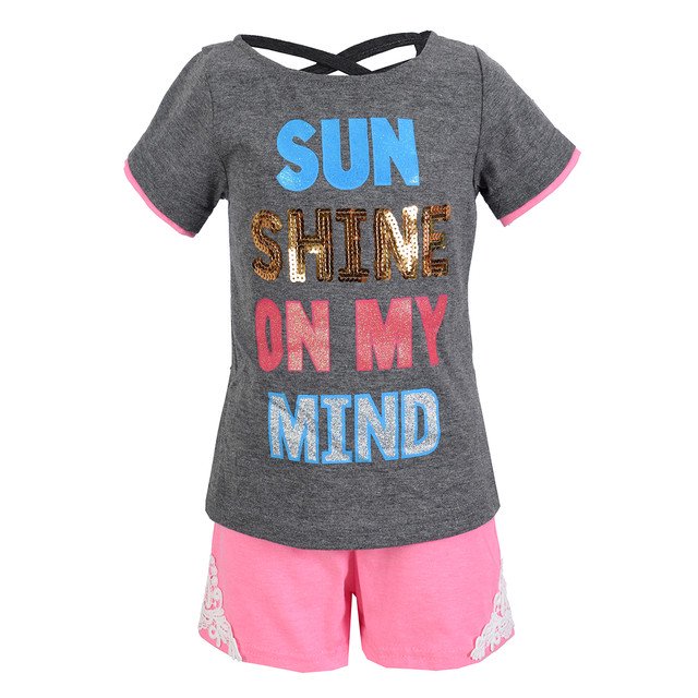 CONJUNTO PARA BEBA, SHORT CON PLAYERA, MANGA CORTA, MARCA SUGAR GIRLS SUGAR BABYS 1302123X