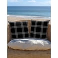 thumbnail image 5 of Outdoor Pillows Waterproof, Black Checkered Throw Pillows with Inserts Included, Farmhouse Buffalo Plaid Modern Indoor Outdoor Decorative Lumbar Pillow for Bed/Couch/Patio 16"x16", 1Pcs, 5 of 8
