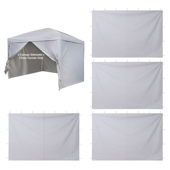 KFFKFF Canopy Sidewalls for 10 x 10 ft Pop-Up Tent, Waterproof Panels with Sun Protection Layer for Outdoor Events, Vendor Stalls, and Camping (Set of 4, White)