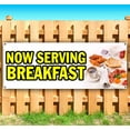 thumbnail image 1 of Now Serving Breakfast 13 oz Vinyl Banner With Metal Grommets, 1 of 4