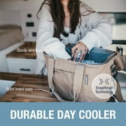 CleverMade Pacifica 30-Can Foldable Cooler Bag, Leakproof Insulated Soft Cooler, Charcoal Gray