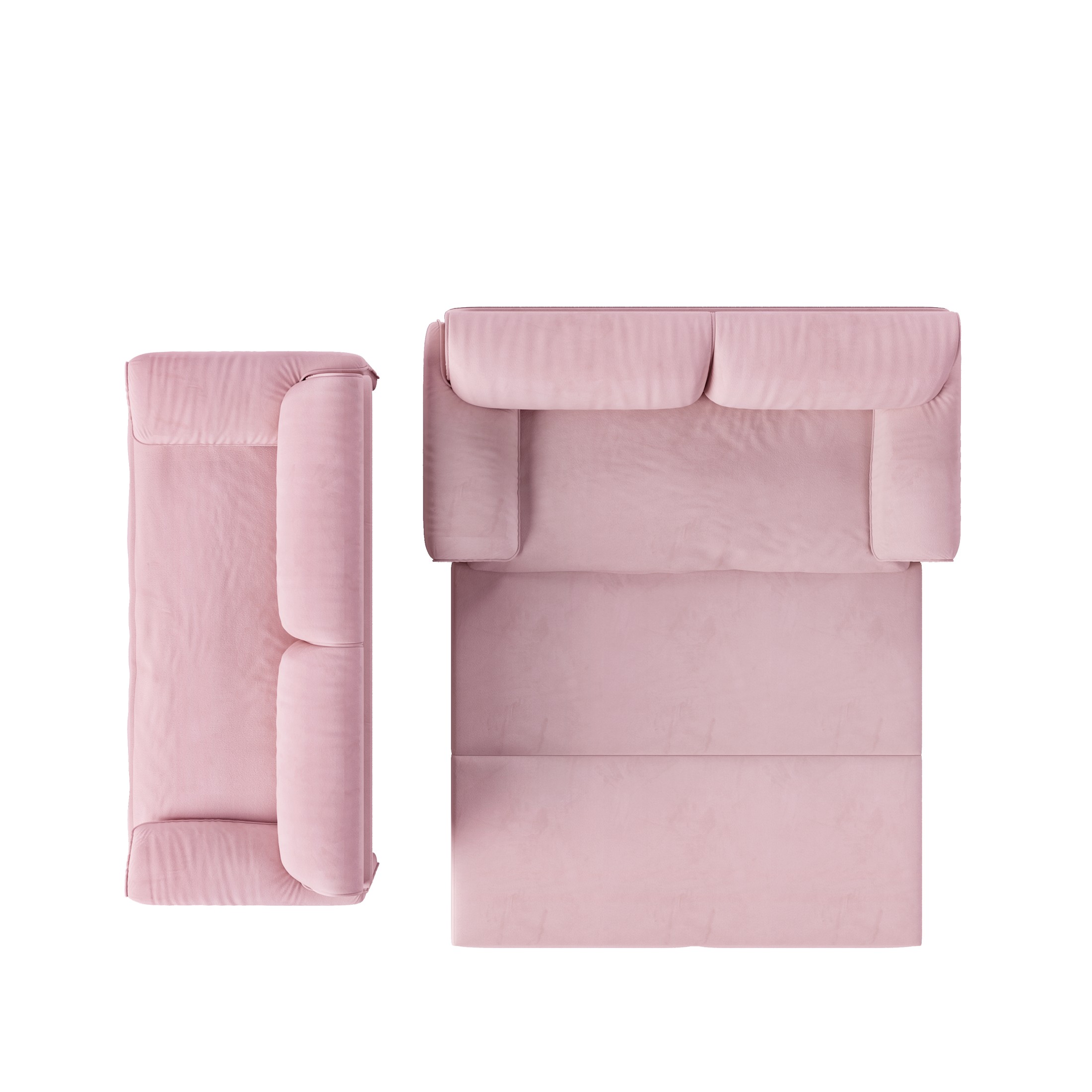 Aukfa Queen Sleeper Sofa Bed, Convertible Loveseat Pull Out Sofa Couch with Pillow Arm/Side Pockets, Pink