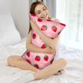 thumbnail image 3 of Bingfone Strawberry Satin Pillowcase for Hair - Standard Size with Zipper Silky & Soft Pillow Covers,20x30 Inches, 3 of 6