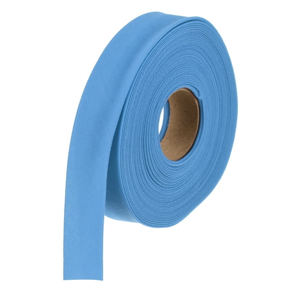 1 Inch Double Fold Bias Tape Polyester Continuous Bulk Bias Tape for Sewing, Seaming Quilting Hemming Binding Crafts (Blue 6 Yards)