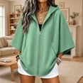 thumbnail image 4 of Perfectbot Women's Elbow-Length Sleeve Zip Up Hoodie Oversized Baggy Hooded Sweatshirt with Pockets, 4 of 8