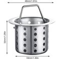 thumbnail image 2 of Coladores de fregadero de cocina, coladores de fregadero de cocina de 2 piezas, colador de desagüe de cocina, colador de fregadero de cocina, colador de desagüe, para lavabo de baño, parada de bañeras Feliz Sencillez, 2 of 5