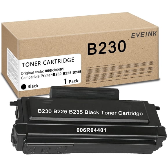 B230 B225 B235 Extra High Capacity Black Toner Cartridge 1-Pack with New Chip Compatible with Xerox 006R04401 B230 B225 B235 Printers (6000 Pages)
