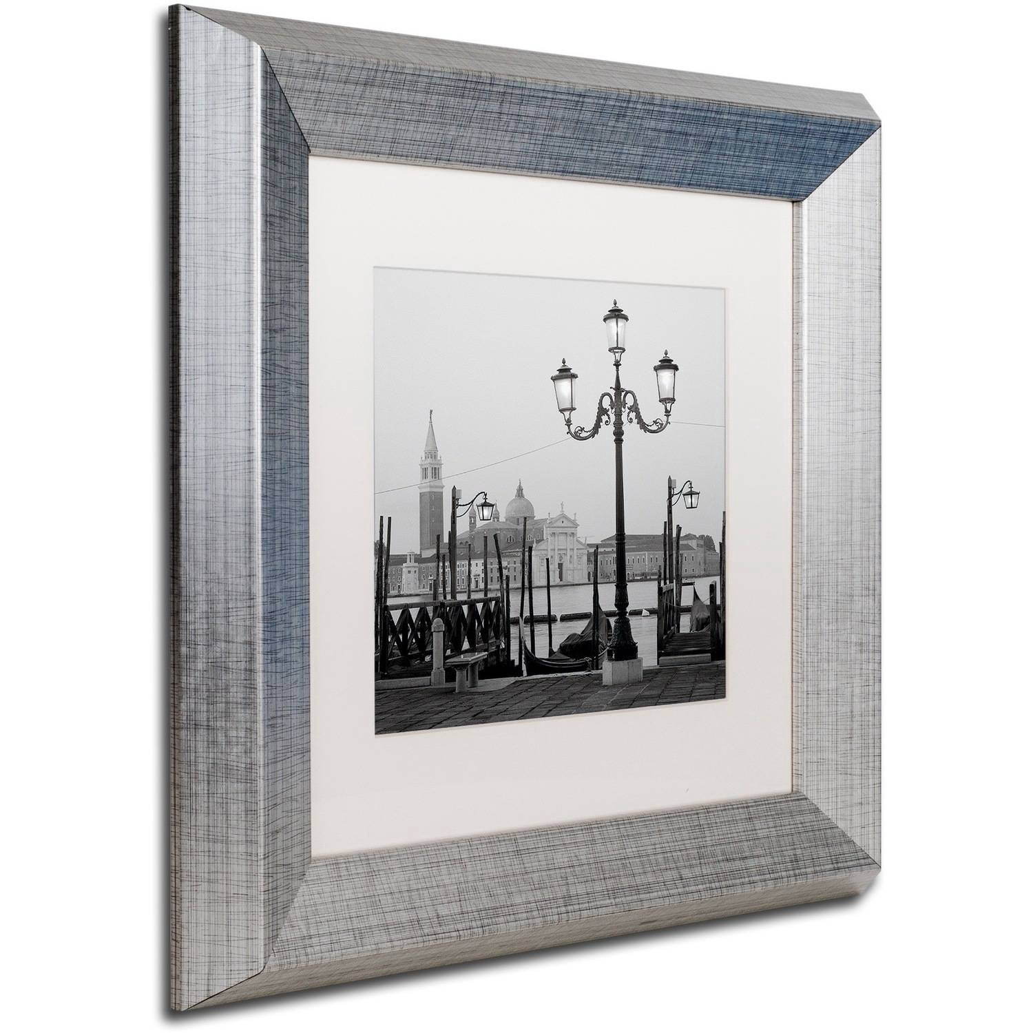 Trademark Fine Art "Venezia IV" Canvas Art by Alan Blaustein, White Matte, Silver Frame