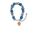 thumbnail image 2 of Delight Jewelry 12mm Stardust Round Rose Goldtone Spinner Blue Paw Print Bead Bracelet, 7"+2", 2 of 4