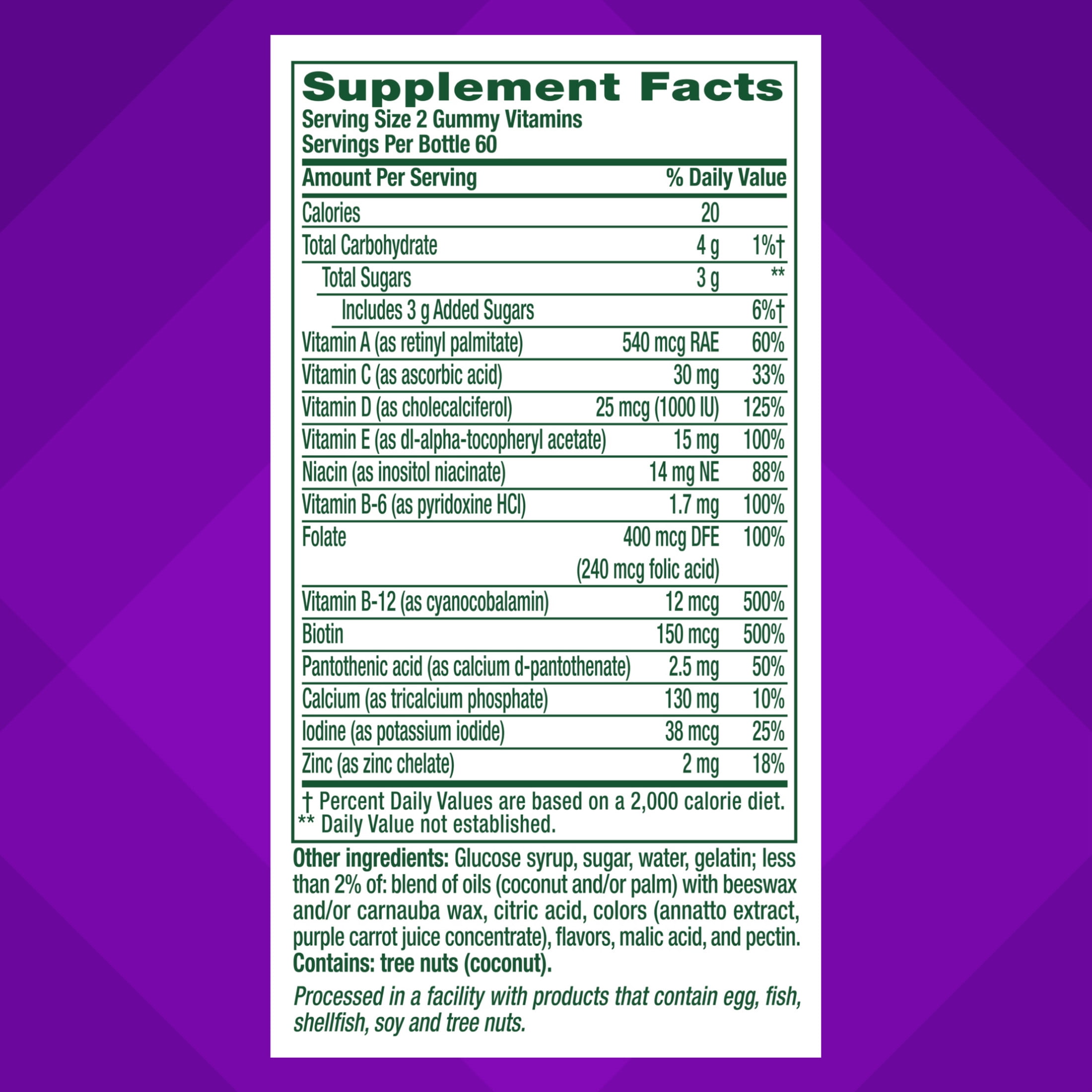 vitafusion Women's 50+ Daily Multivitamin Gummies with B Vitamins to Support Heart Health, 120 Count