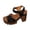 Black Sandals for Women, variant on Perforated Hook and Loop Block Heel Sandal Women Comfortable Walking Summer Shoes Red 38