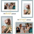 thumbnail image 3 of Vittanly 11x17 Picture Frame, Engineered Wood with Shatter Resistant Plexiglass, Display Pictures 8x12 with Mat or 11x17 without Mat, Photo Frame for Wall Mounting, Rustic Blue, 1 Pack, 3 of 6