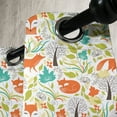 thumbnail image 2 of Ambesonne Animal Grommet Curtain Single Panel, Wild Fox Wolf Flower, 50"x60", Orange Green and Blue, 2 of 5