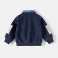 thumbnail image 6 of Qopobobo Boys Hoodies Baby Sweater Baby Boys Girls Sweatshirt Crewneck Solid Cotton Pullover Newborn Infant Warm Basic Sweatshirt Fall Winter Top Navy,4-5 Years, 6 of 9