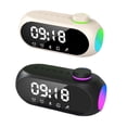 thumbnail image 2 of Naiovety Mini receptor de radio FM portátil con sonido Hi-Fi que combina altavoz Bluetooth RGB con reloj despertador dual de última Electrodomésticos negro, 2 of 6