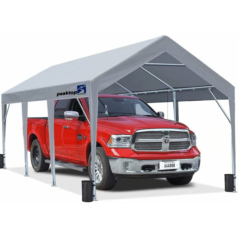 Peaktop Outdoor 10 x 20 ft Upgraded Heavy Duty Carport Car Canopy