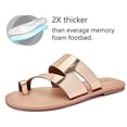 thumbnail image 3 of Sandalias Luoika para mujer, planas, anchas, doradas, 7,5 cm de ancho, para verano, playa, 3 of 8