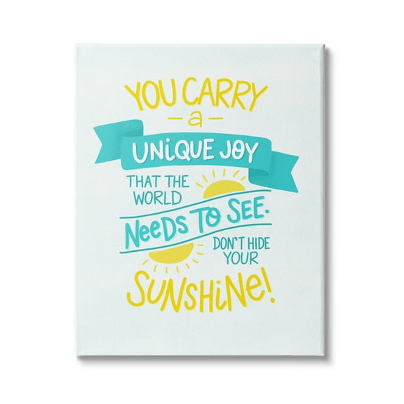 Stupell Industries You Carry Unique Joy Motivational Phrase Summer Sunshine, 16 x 20, Design by Karyn Panganiban