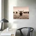 thumbnail image 3 of GOSMITH  Highland Cow Wall Art Canvas Large Sepia Brown Cattle Picture Scottish Winter Landscape Painting Poster for Farmhouse Living Room Kitchen Decor Gallery Wrap, 3 of 4