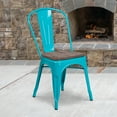 thumbnail image 2 of Flash Furniture Tenley Crystal Teal-Blue Metal Stackable Chair with Wood Seat, 2 of 7