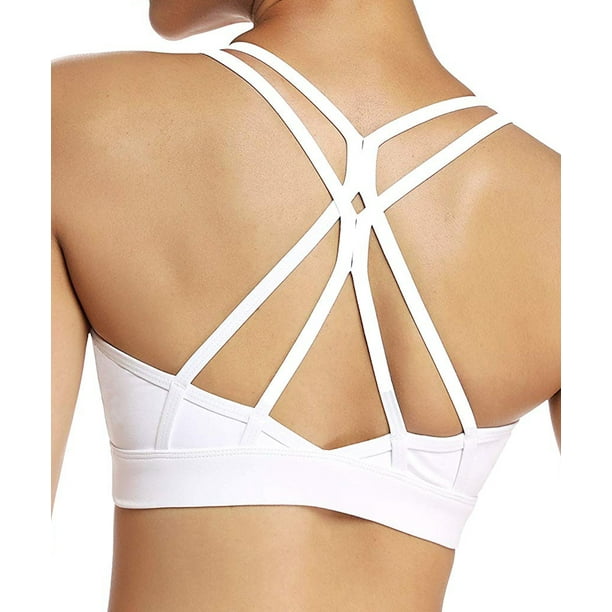 Yaavii Yaavii Strappy Sexy Sports Bra Cross Back Yoga Gym Workout Bra