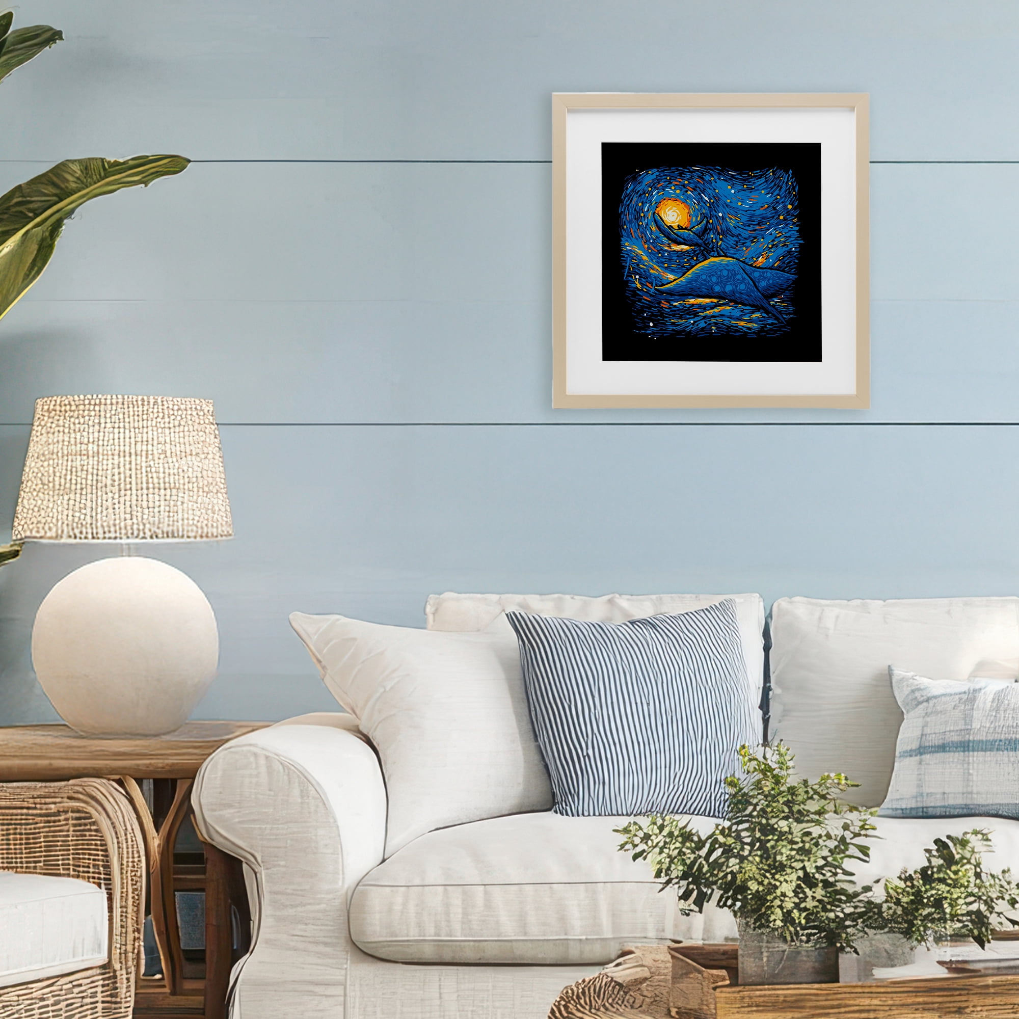 Stupell Industries Impressionist Manta Rays Birch Framed Print Under Glass, design by Tobe Fonseca