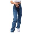 thumbnail image 4 of Outfmvch jeans for women Wide Leg Butterfly ed Straight Leg Jeans pants for women cargo pants, 4 of 9