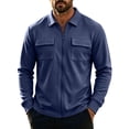 thumbnail image 2 of WIZUTIZ Men's Casual Jacket Solid Color Lapel Collar Zipper Closure Multi-Pocket Long Sleeve Waffle Knit Polyester Top for Outdoor Daily Summer Streetwear, 2 of 8