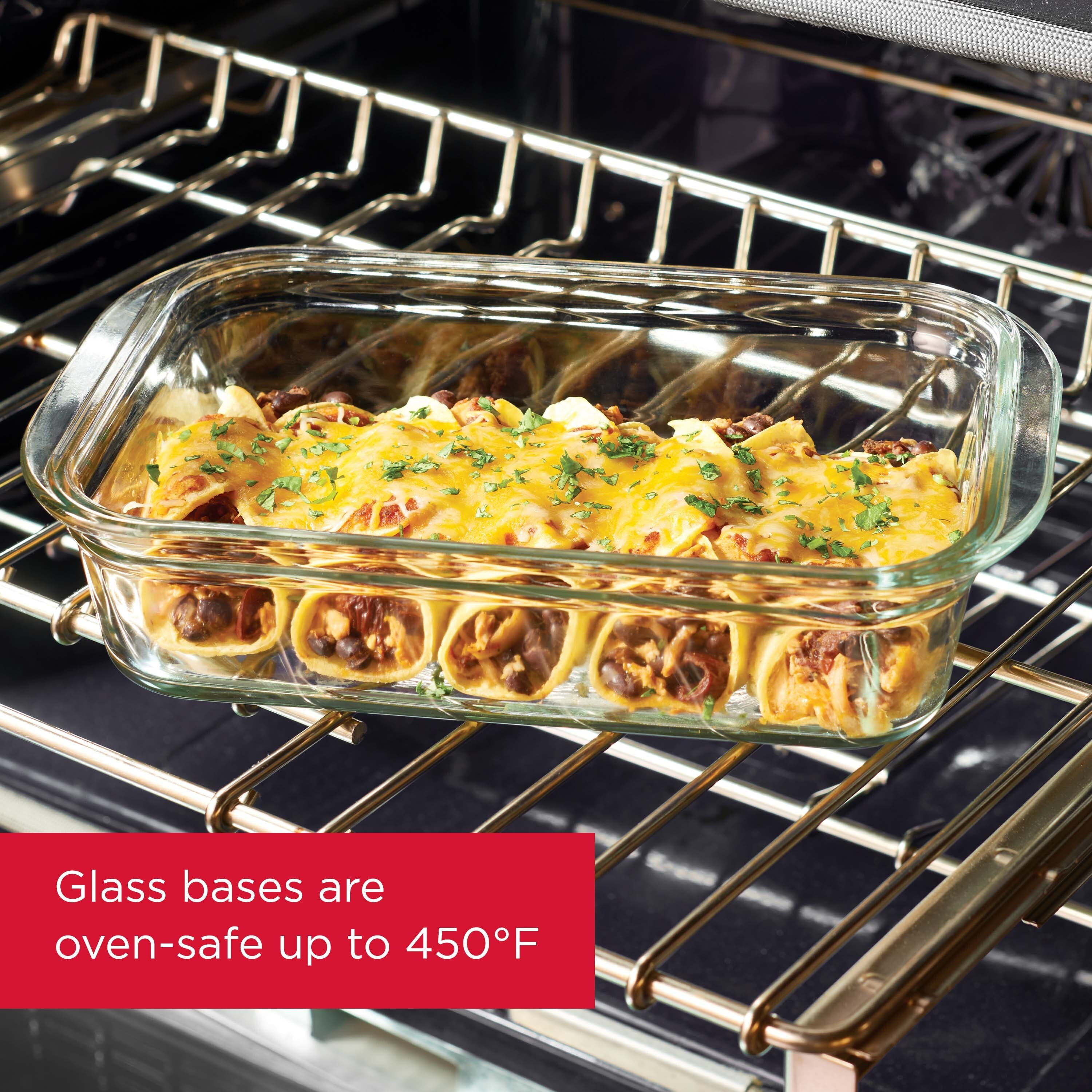 Rubbermaid 2118315 Brilliance Glass Storage 8-Cup Food Containers with  Lids, 2-Pack (4 Pieces Total), BPA Free and Leak Proof, Large, Clear